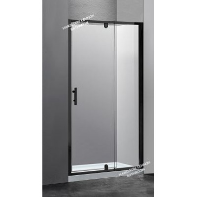 Shower Glass - Wave Series Adjustable (815-900mm) Pivot Door Black